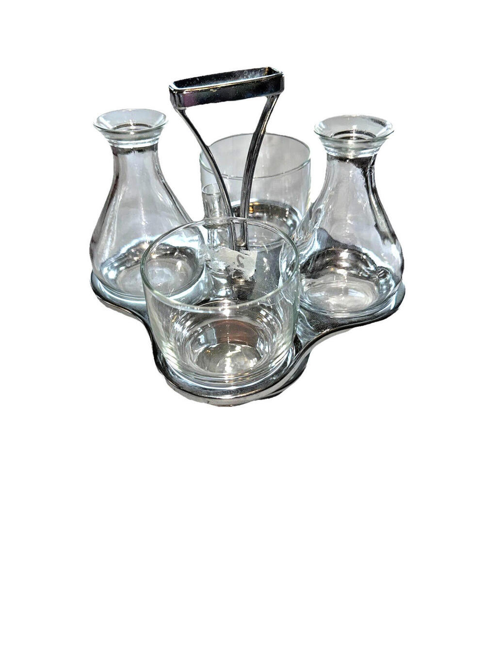 Cruet and Condiment Set Caddy Stainless Steel 60s Mid Century Vintage